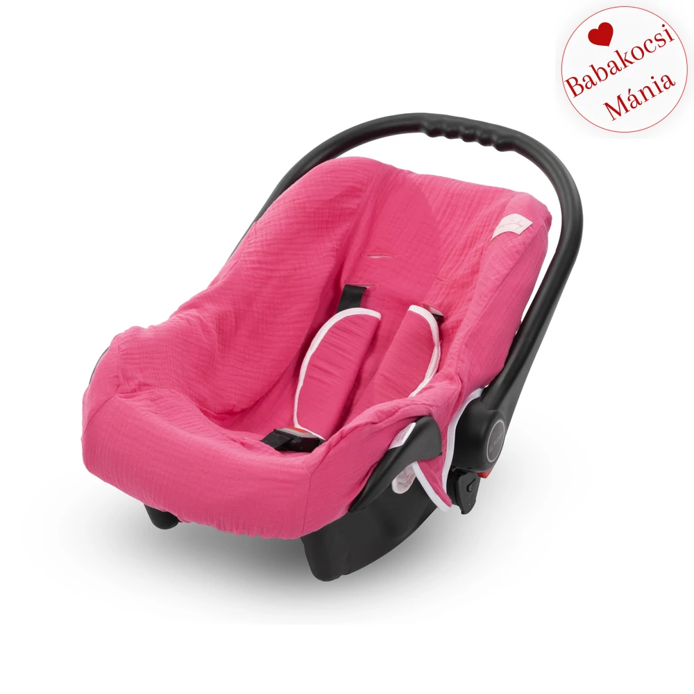 Babahordozó huzat - pamut muszlin pink