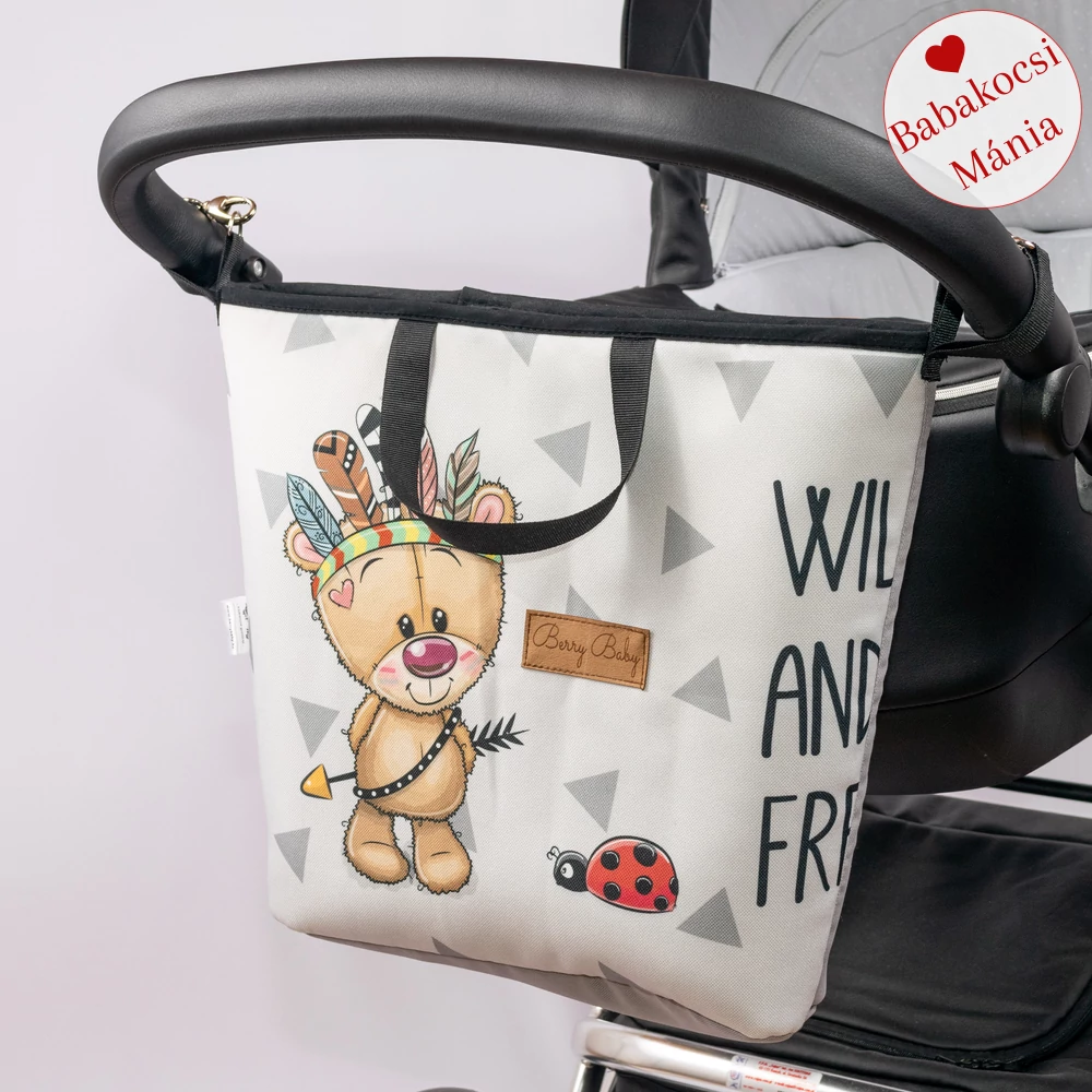 Bevásárló táska babakocsira - Berry Baby Comfort Shopping Bag - szürke állatos