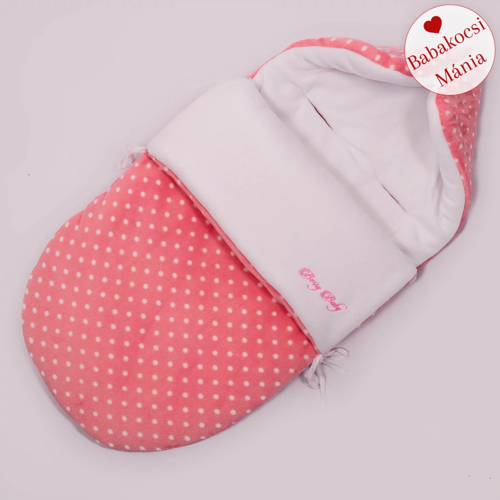 Bundazsák - Berry Baby Classic - hordozóba és mózesbe - rózsaszín pöttyös