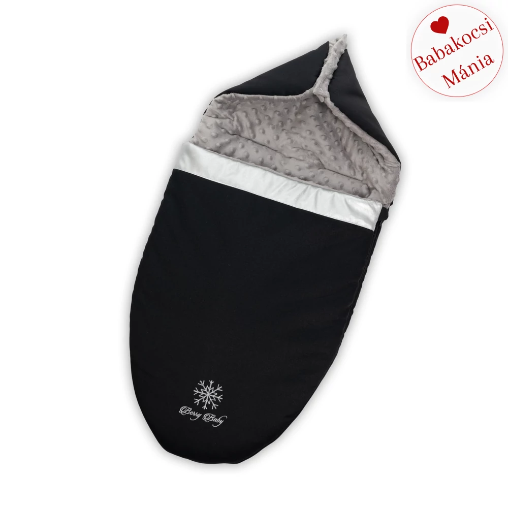 Bundazsák babahordozóba - Snowflake - fekete - szürke