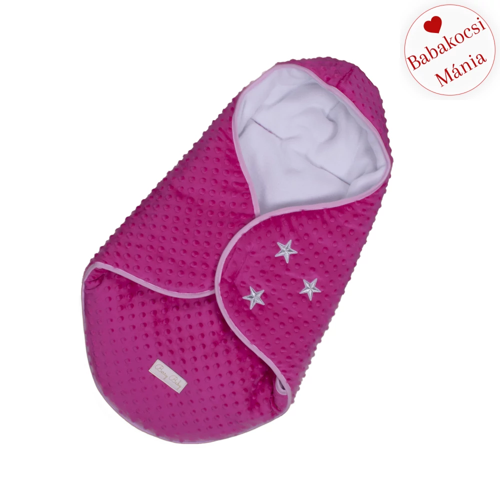 Babahordozó takaró - pink minky Stars