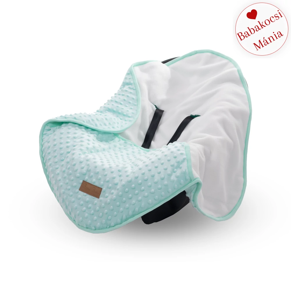 Babahordozó takaró - Berry Baby univerzális termék - meleg és bélelt menta minky