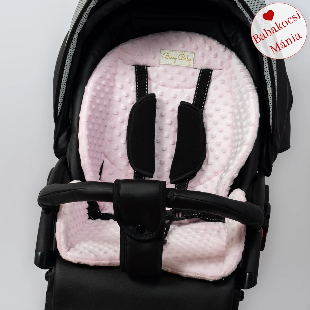 Babakocsi alátét - Berry Baby Zizi - rózsaszín minky