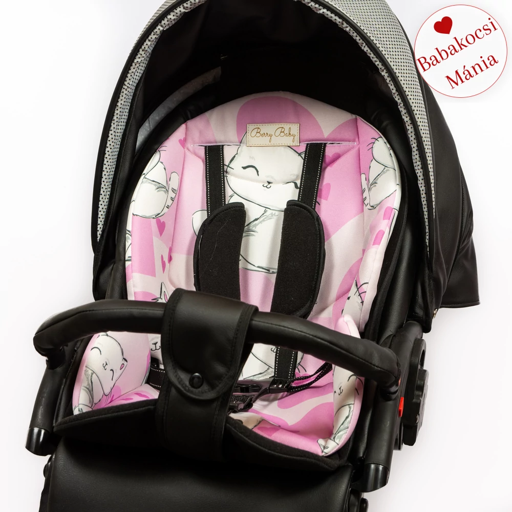 Babakocsi alátét - Berry Baby Zizi - Sweet Kitty rózsaszín cicás