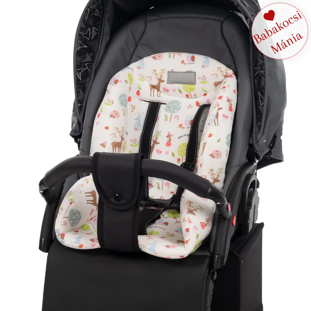 Babakocsi szűkítőbetét - Berry Baby Zizi - pamut erdei állatos