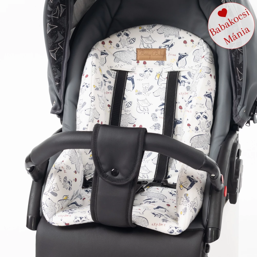 Babakocsi szűkítőbetét - Berry Baby Zizi - fehér erdei állatos