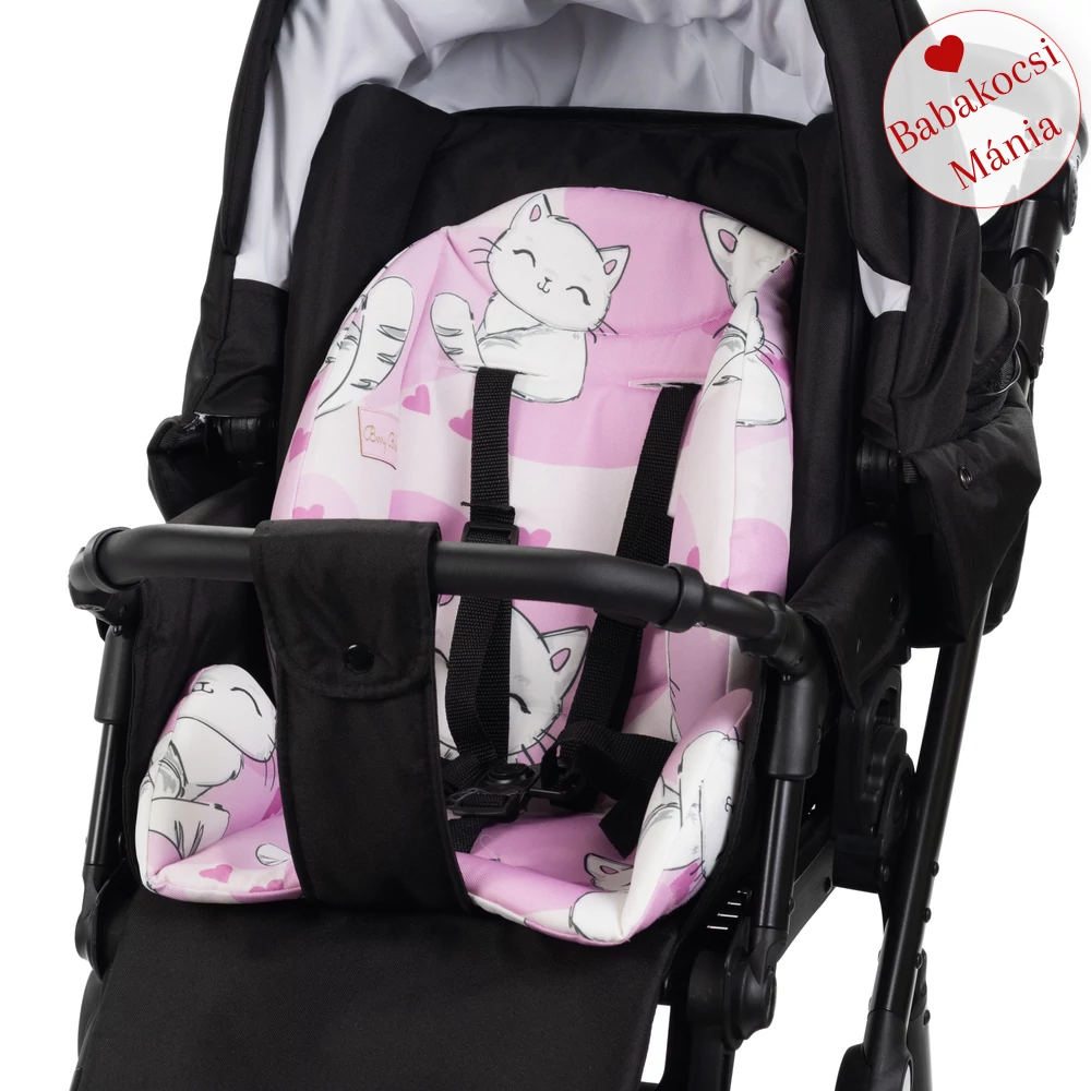 Babakocsi szűkítőbetét - Berry Baby Zizi - Sweet Kitty rózsaszín cicás