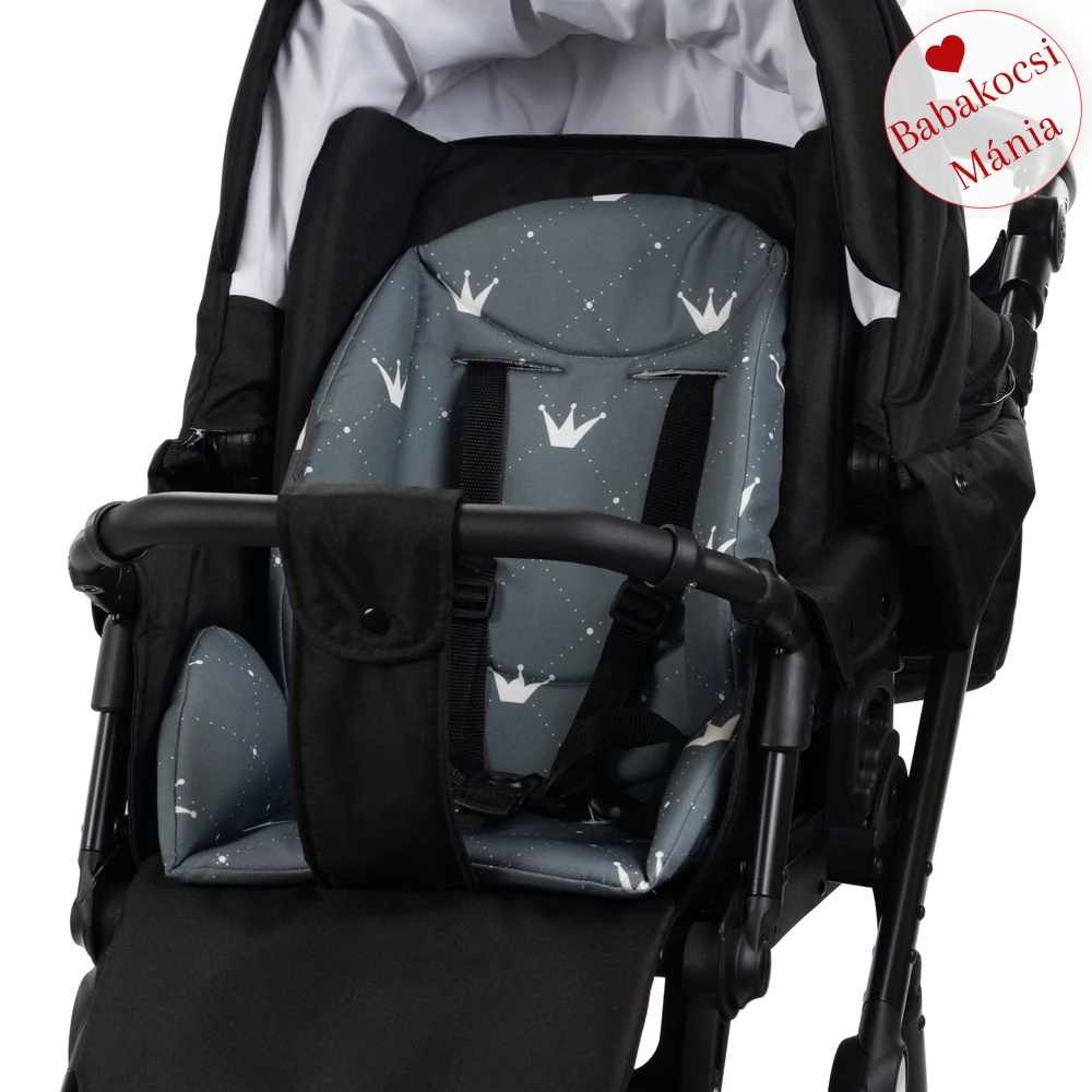 Babakocsi szűkítőbetét - Berry Baby Zizi - szürke Chesterfield koronás