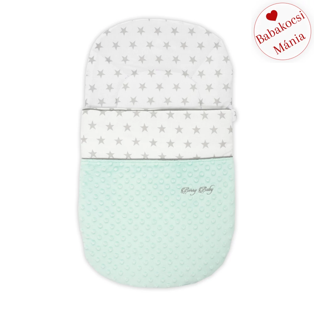 Babazsák mózesbe és babaágyba  - Berry Baby termék - menta csillagos