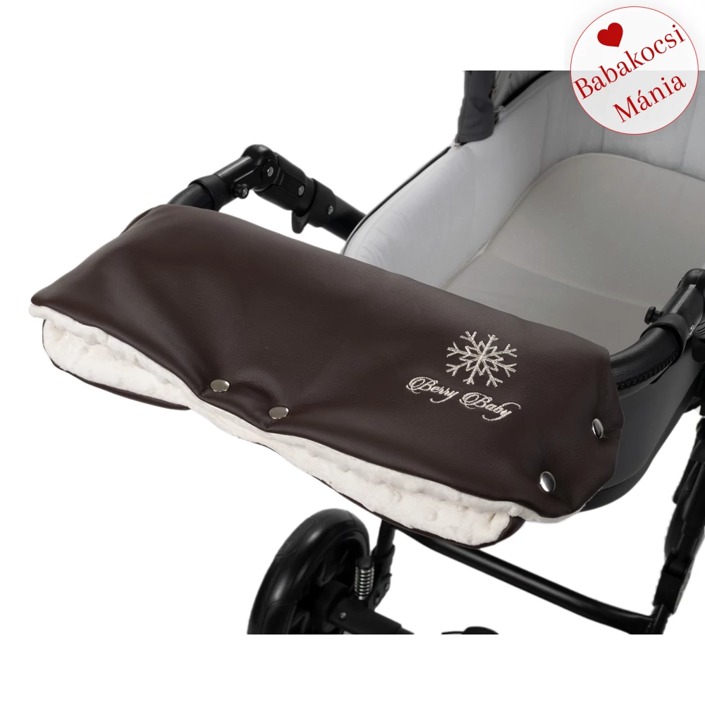 Kesztyű babakocsira - univerzális Berry Baby termék - csokibarna eco bőr