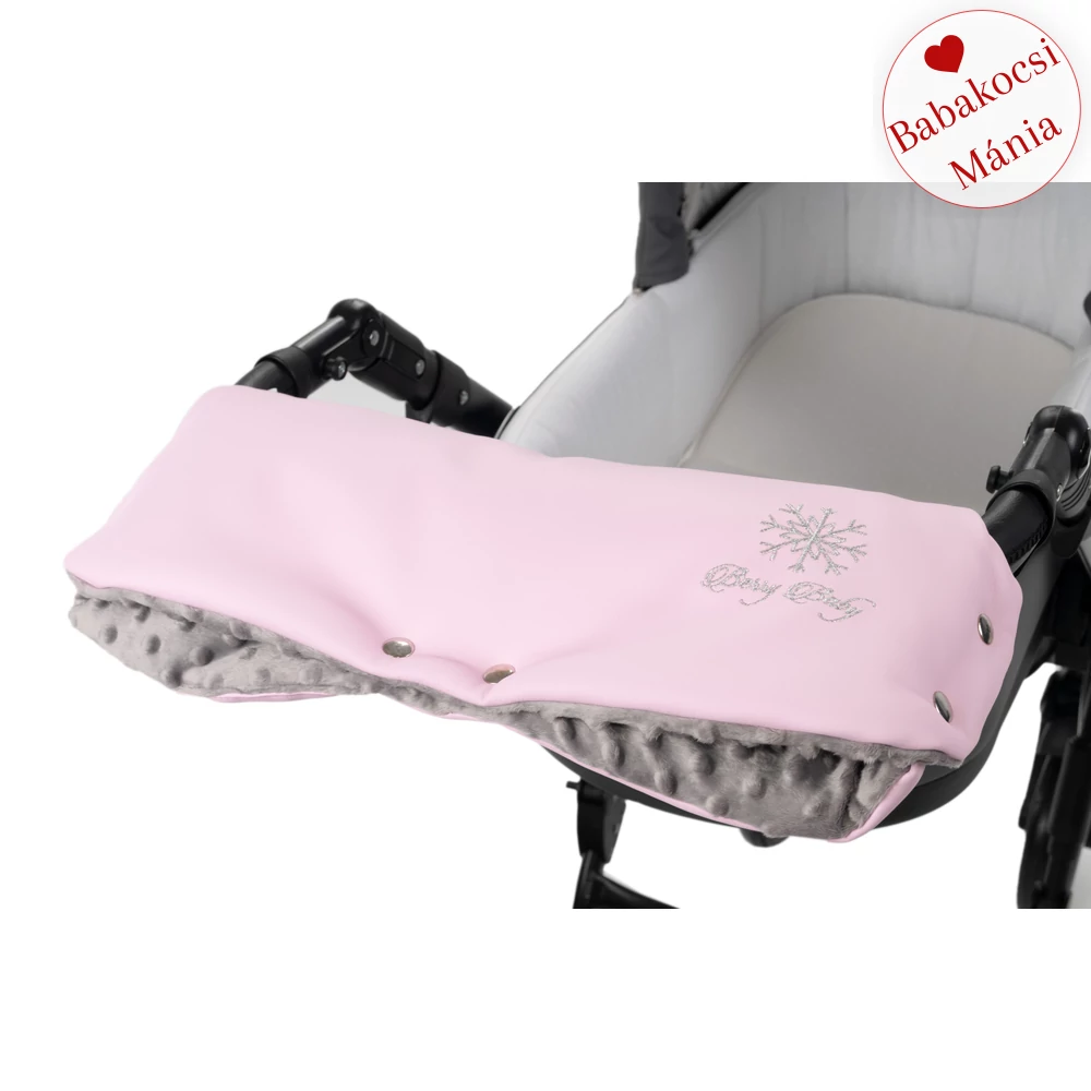 Kesztyű babakocsira - univerzális Berry Baby termék - rózsaszín eco bőr