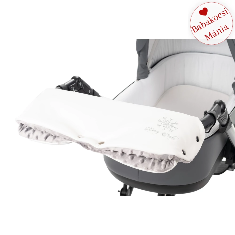 Kesztyű babakocsira - univerzális Berry Baby termék - fehér eco bőr