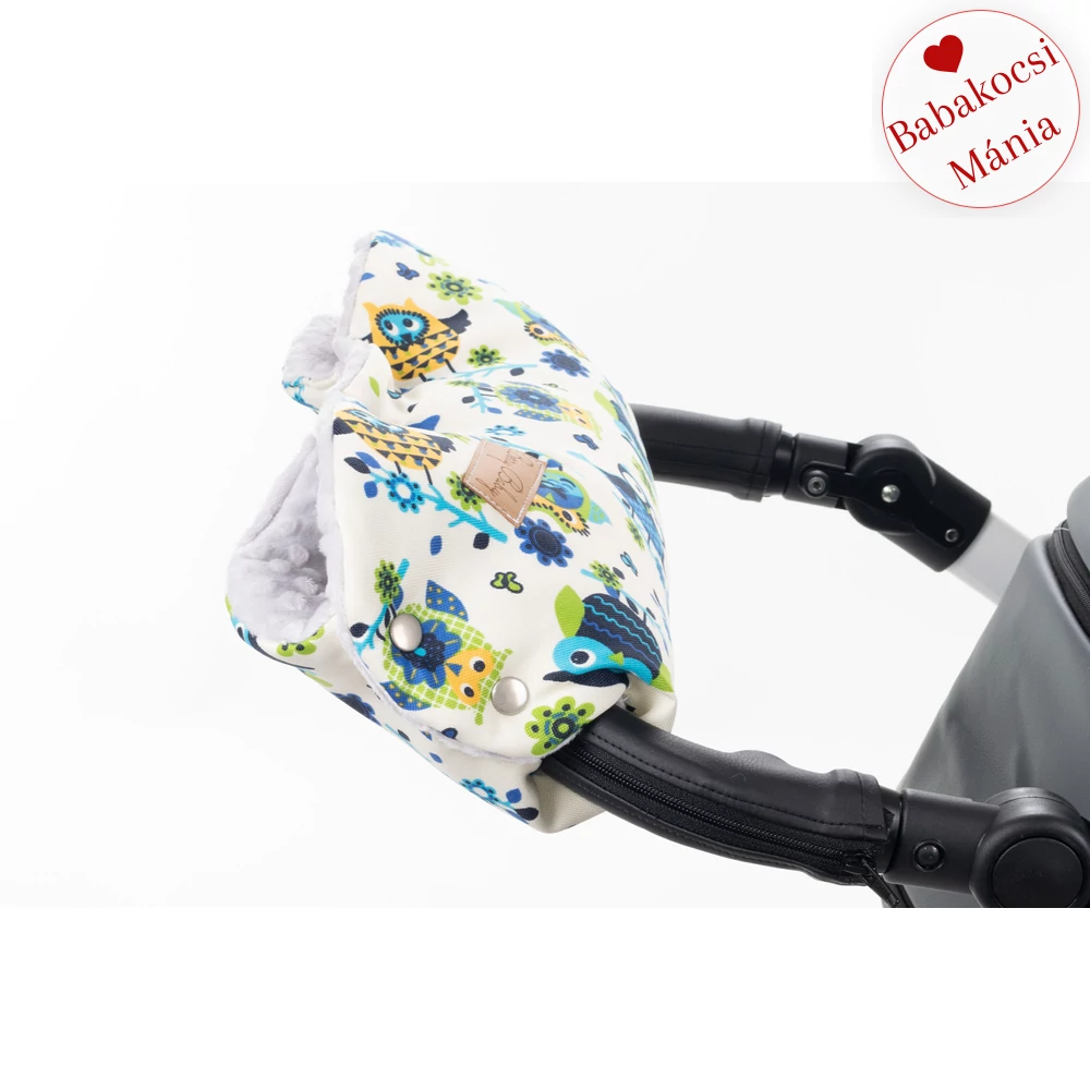 Kesztyű babakocsira - univerzális Berry Baby termék - kék baglyos
