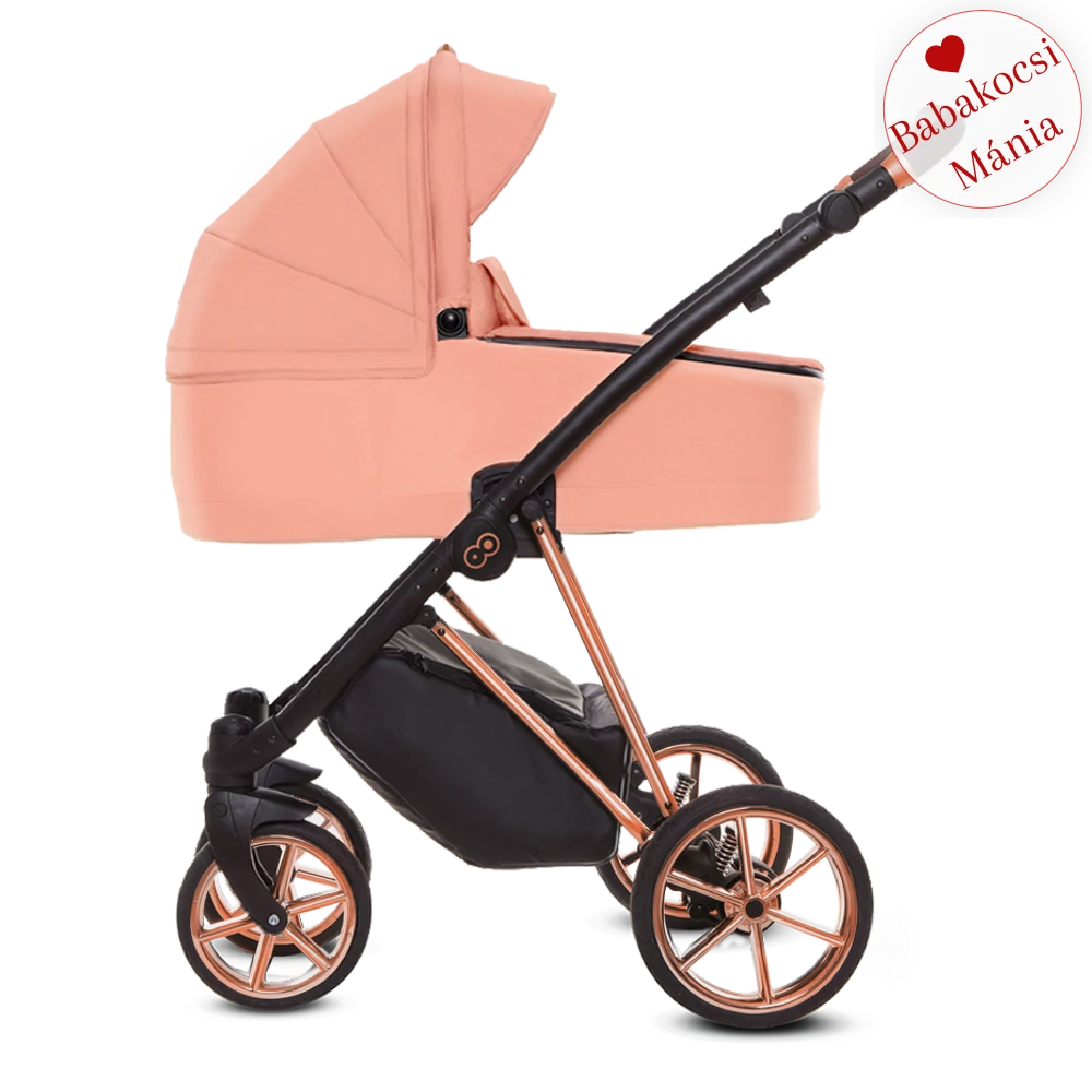 BabyActive alumínium vázas babakocsi: MUSSE ULTRA - Apricot - rózsa arany vázzal