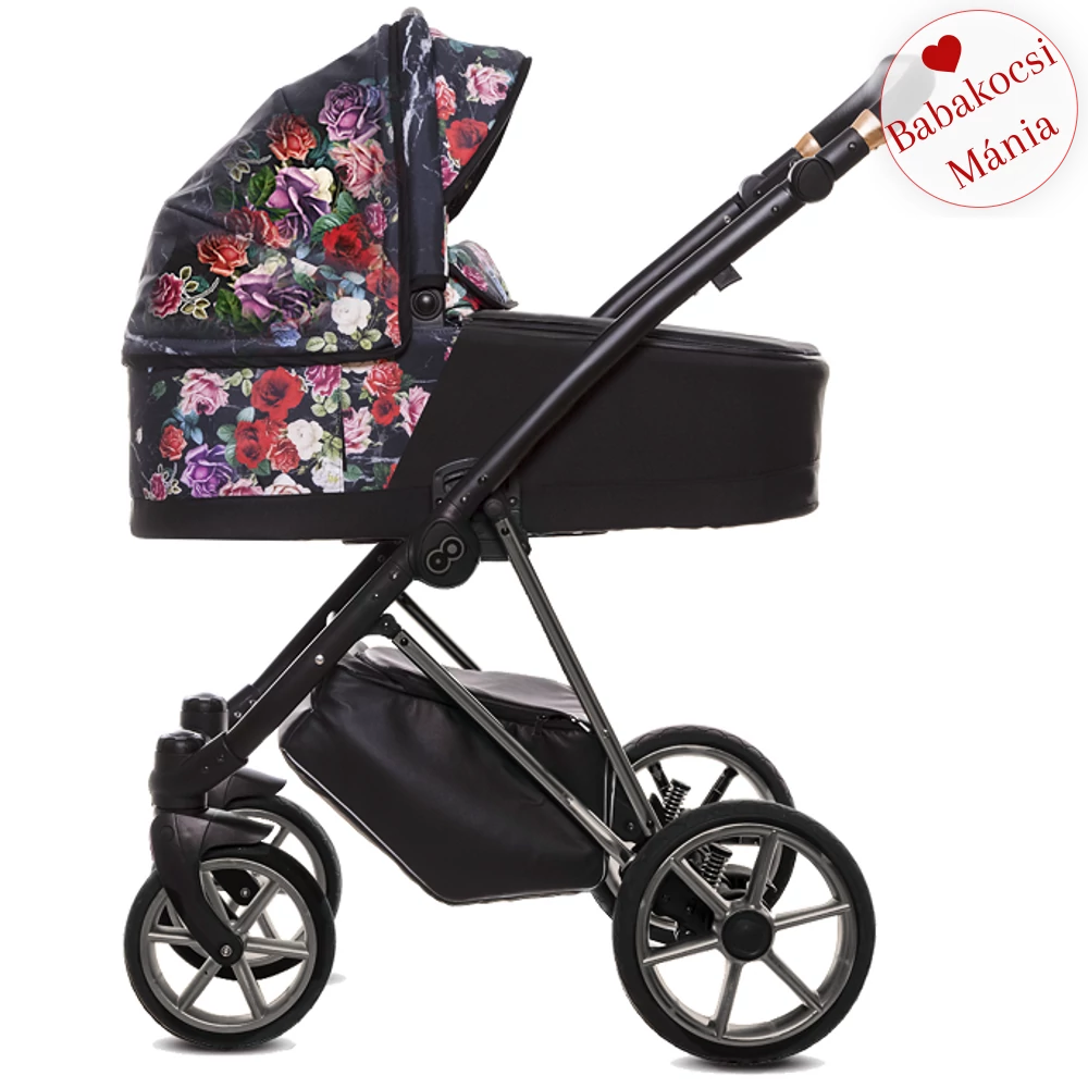 BabyActive alumínium vázas babakocsi: MUSSE Dark Rose - szürke vázzal
