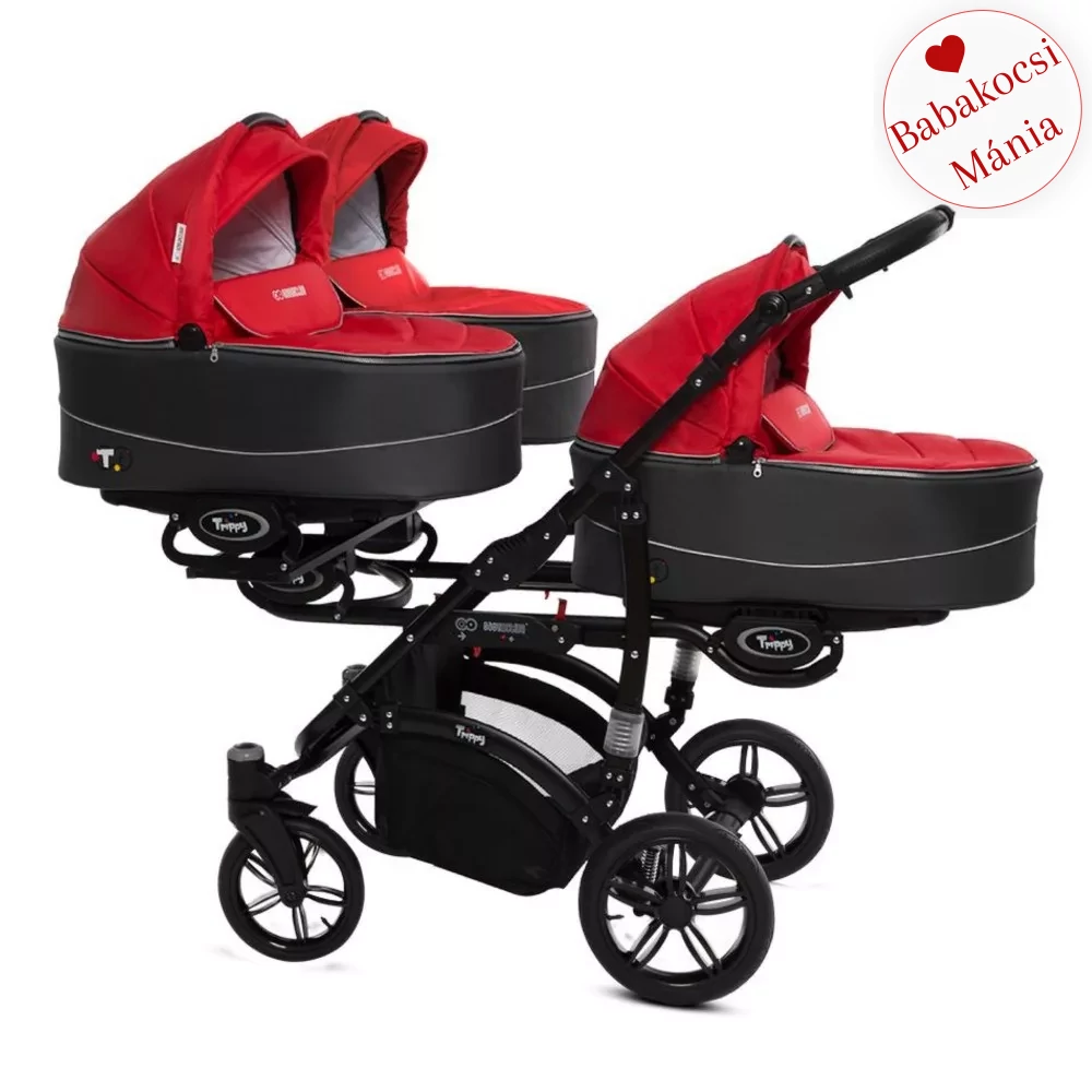 BabyActive ikerbabakocsi hármasikrek számára: Trippy Rosso