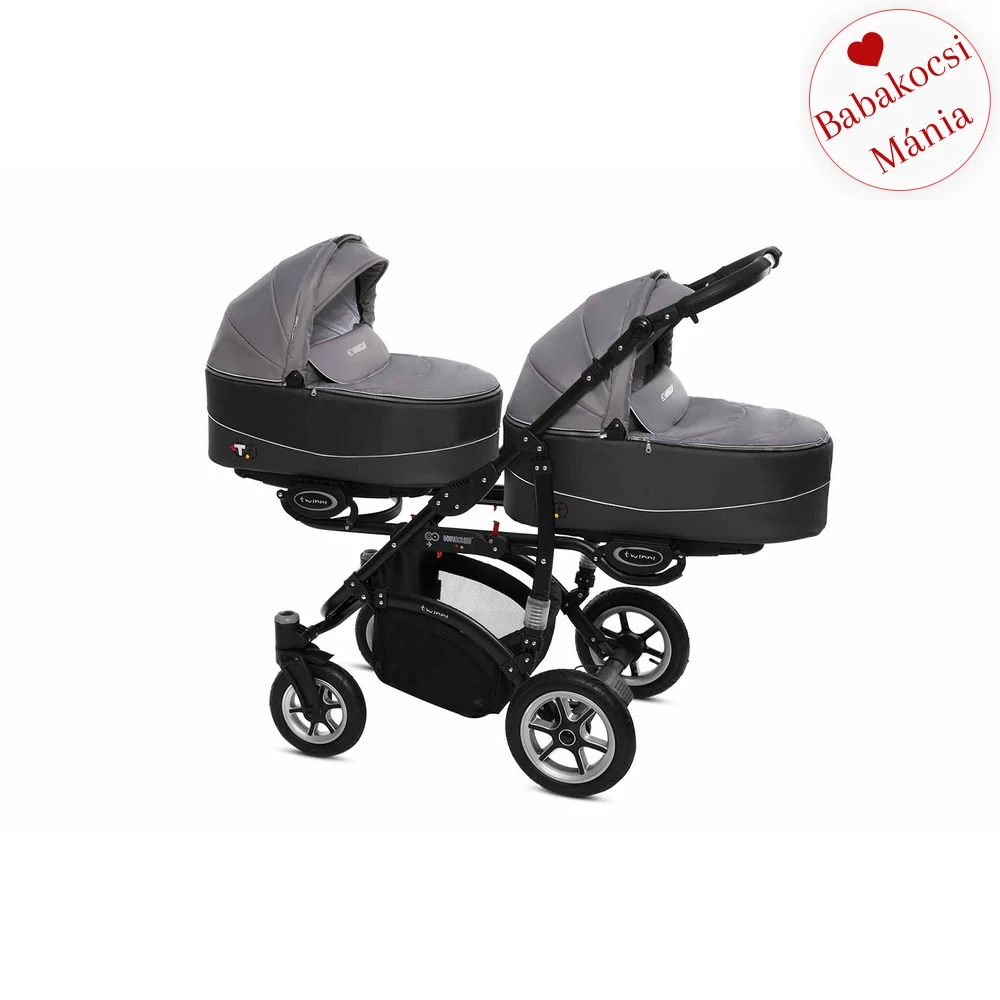 BabyActive ikerbabakocsi  aluvázzal -  Twinni Premium Silver