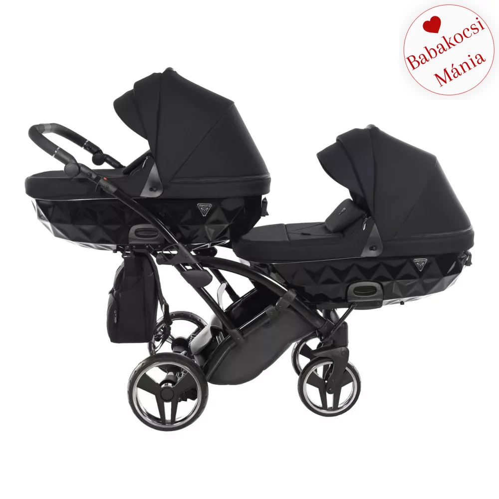 Ikerbabakocsi fekete színben - Junama Diamond Basic DUO SLIM