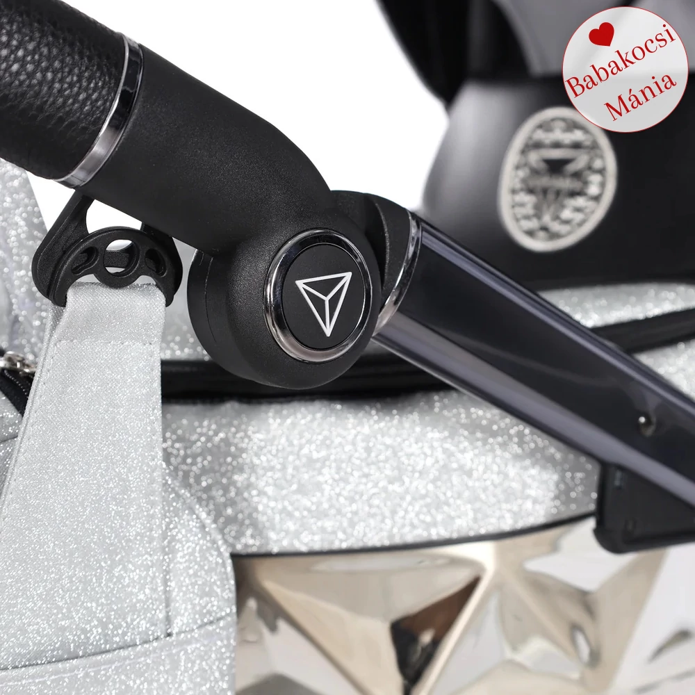 Junama többfunkciós babakocsi - DIAMOND HAND CRAFT GLITTER - Black