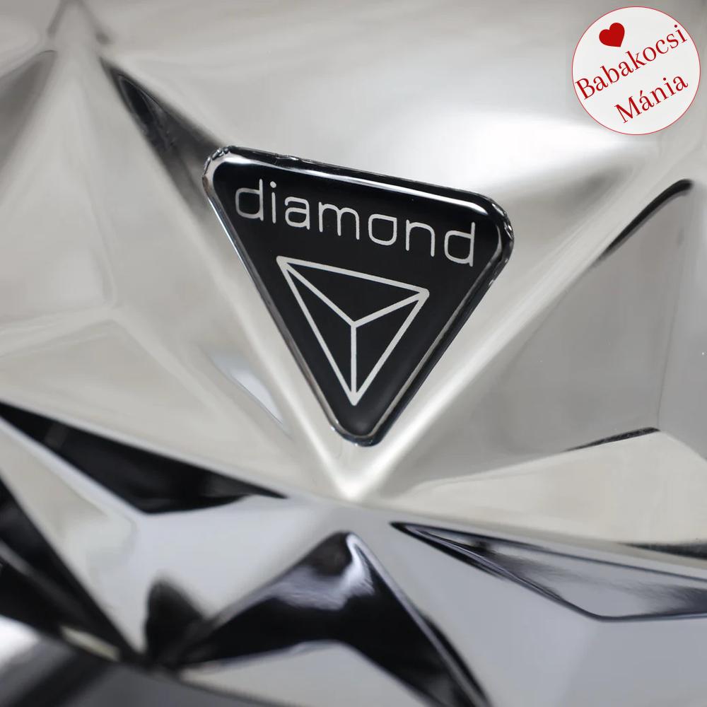 Junama többfunkciós babakocsi - DIAMOND HAND CRAFT GLITTER - Black