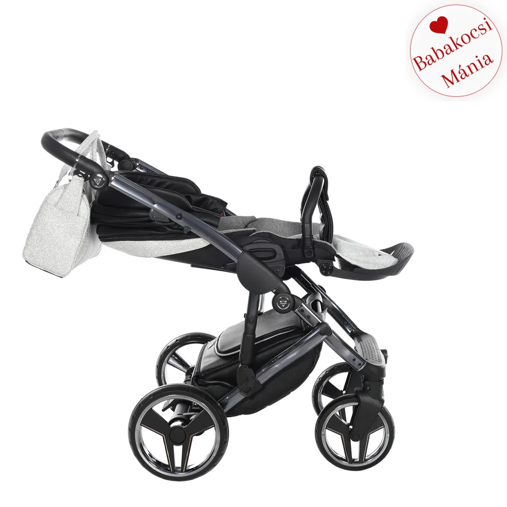 Junama többfunkciós babakocsi - DIAMOND HAND CRAFT GLITTER - Black