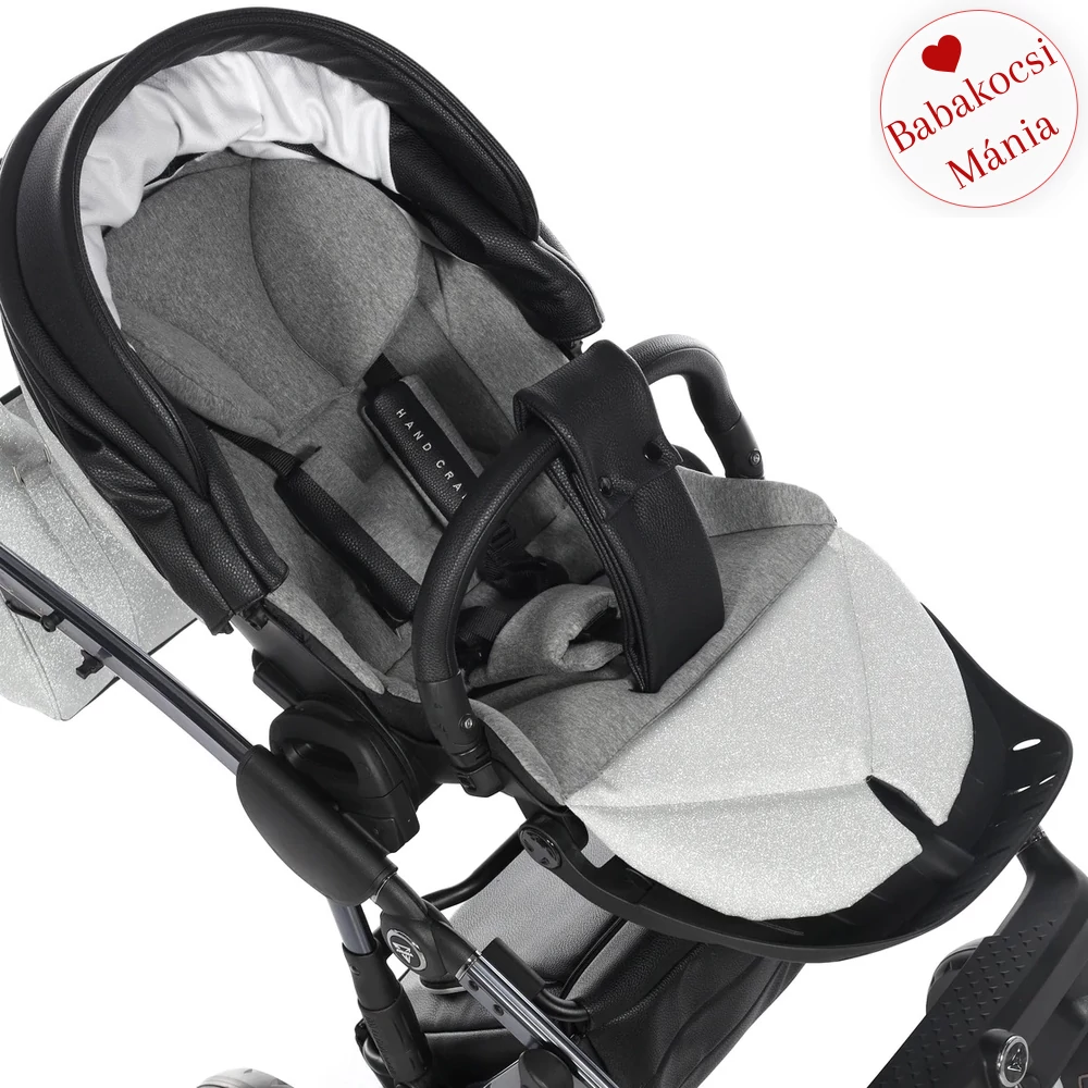 Junama többfunkciós babakocsi - DIAMOND HAND CRAFT GLITTER - Black