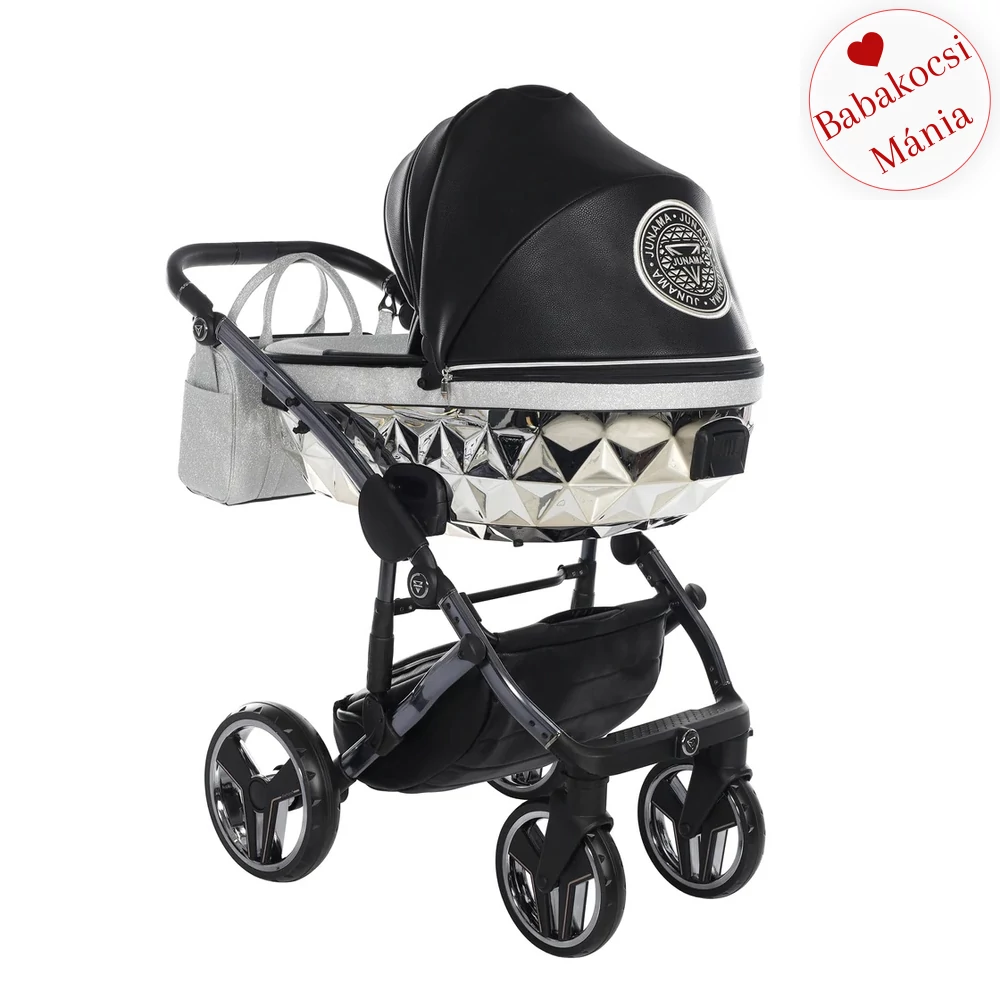Junama többfunkciós babakocsi - DIAMOND HAND CRAFT GLITTER - Black