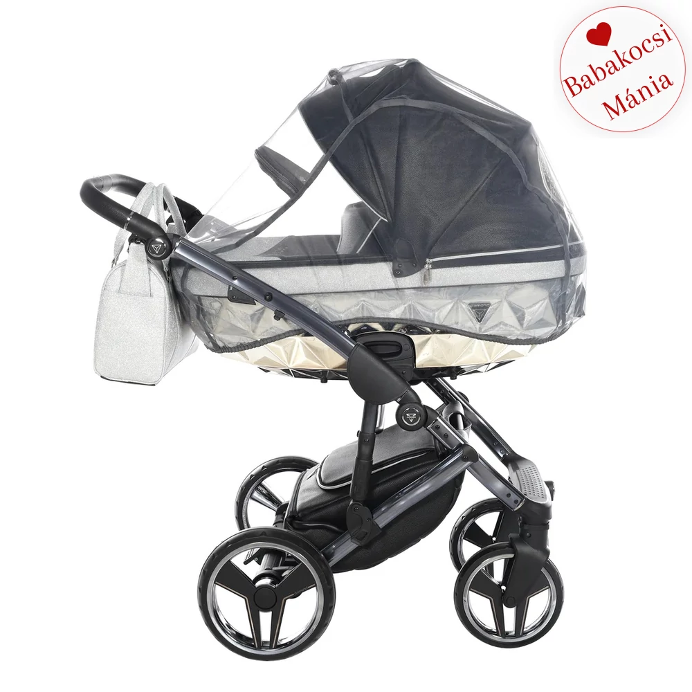 Junama többfunkciós babakocsi - DIAMOND HAND CRAFT GLITTER - Black