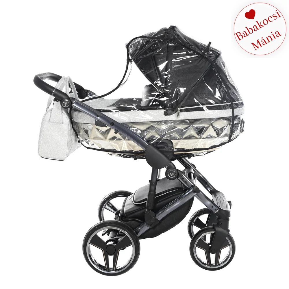 Junama többfunkciós babakocsi - DIAMOND HAND CRAFT GLITTER - Black