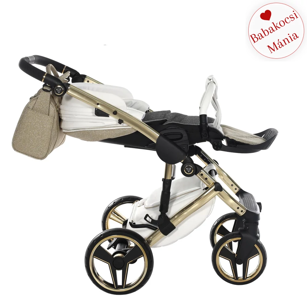 Junama többfunkciós babakocsi - DIAMOND HAND CRAFT GLITTER - White