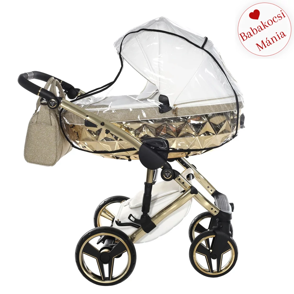 Junama többfunkciós babakocsi - DIAMOND HAND CRAFT GLITTER - White