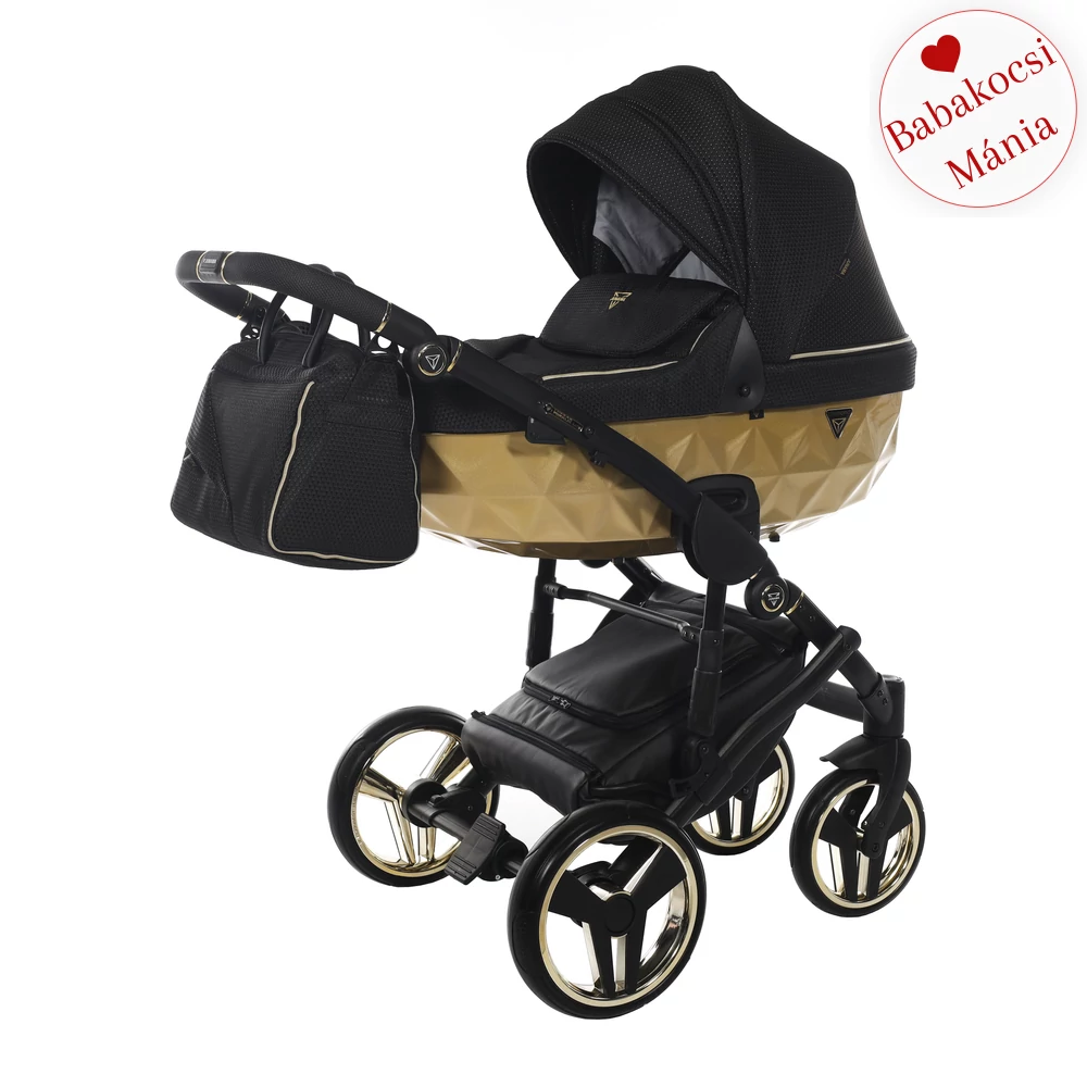 Junama többfunkciós babakocsi - DIAMOND Mirror Satin - 03 fekete arany