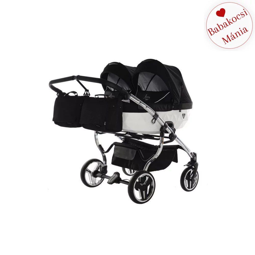 Junama többfunkciós ikerbabakocsi - DIAMOND S-Line DUO - 04 fekete fehér