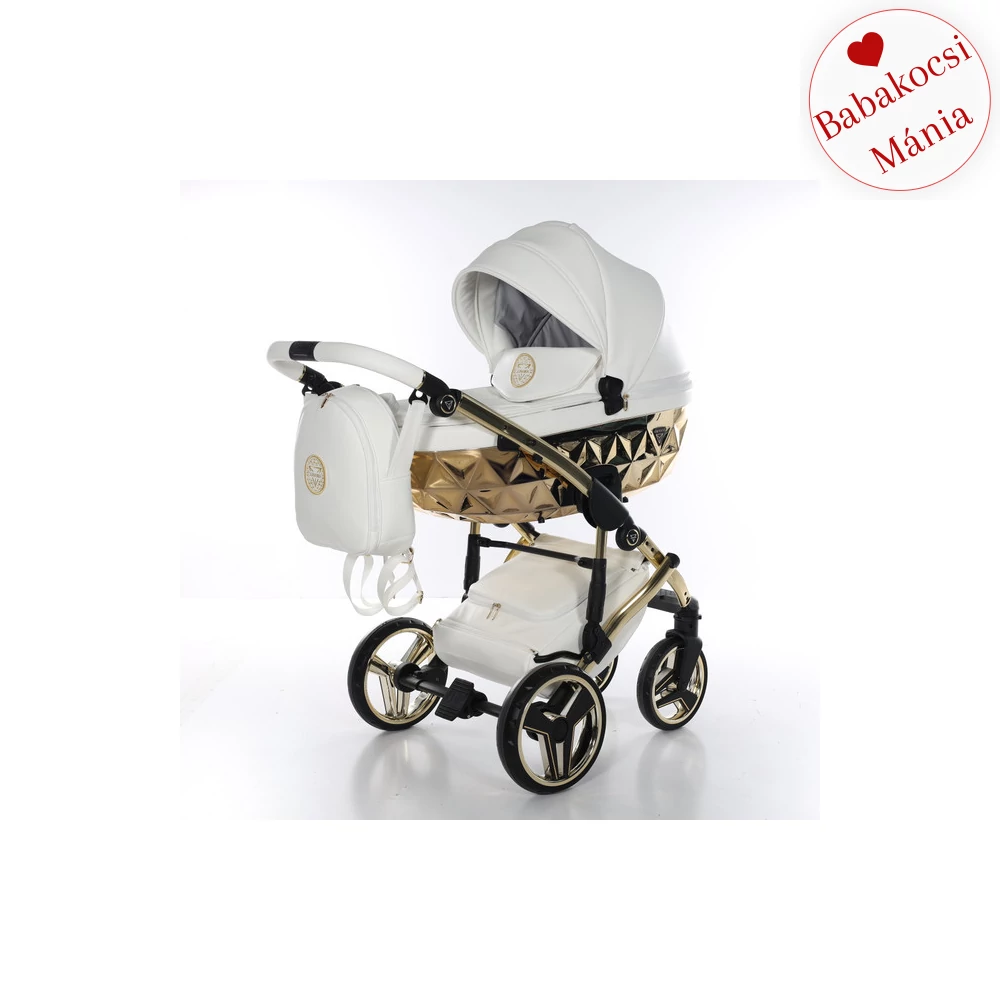 Junama többfunkciós babakocsi - DIAMOND HAND CRAFT - 08 fehér arany