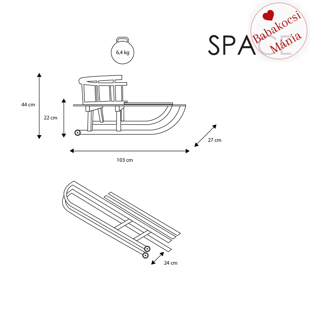 Szánkó - összecsukható - Kunert SPACE