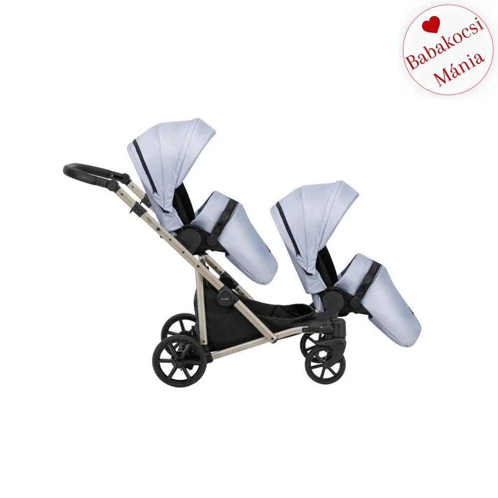 Ikerbabakocsi - Kunert Brav Duo 3in1 - Baby Blue ECO 14 - pezsgő vázzal