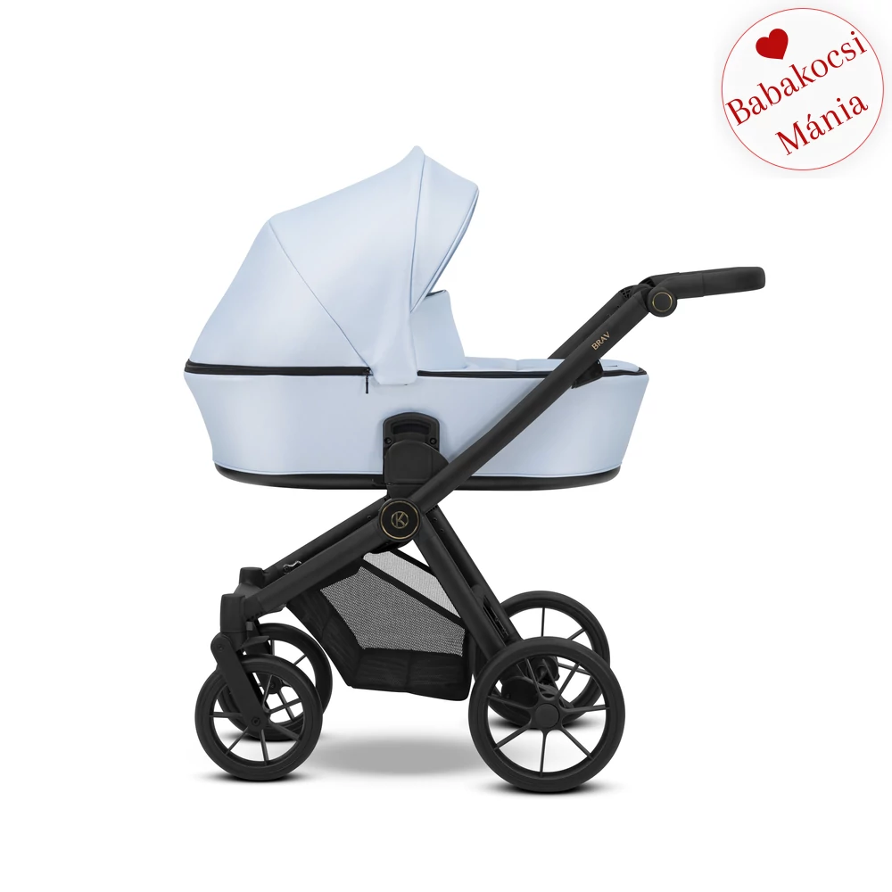 Babakocsi - Kunert Brav 3in1 - 14 Baby Blue Eco - fekete vázzal