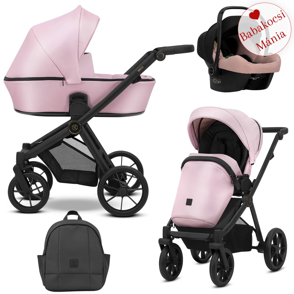 Kunert Brav alumínium vázas 3in1 babakocsi: 15 Baby Pink Eco