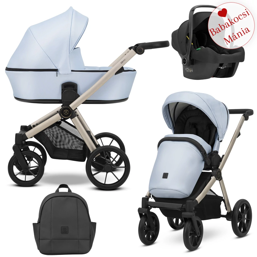 Kunert Brav alumínium vázas 3in1 babakocsi: 14 Baby blue Eco