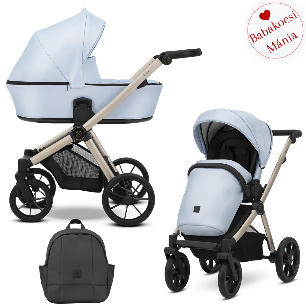 Kunert Brav alumínium vázas 2in1 babakocsi: 14 Baby Blue Eco
