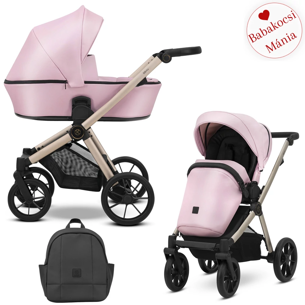 Kunert Brav alumínium vázas 2in1 babakocsi: 15 Baby Pink Eco