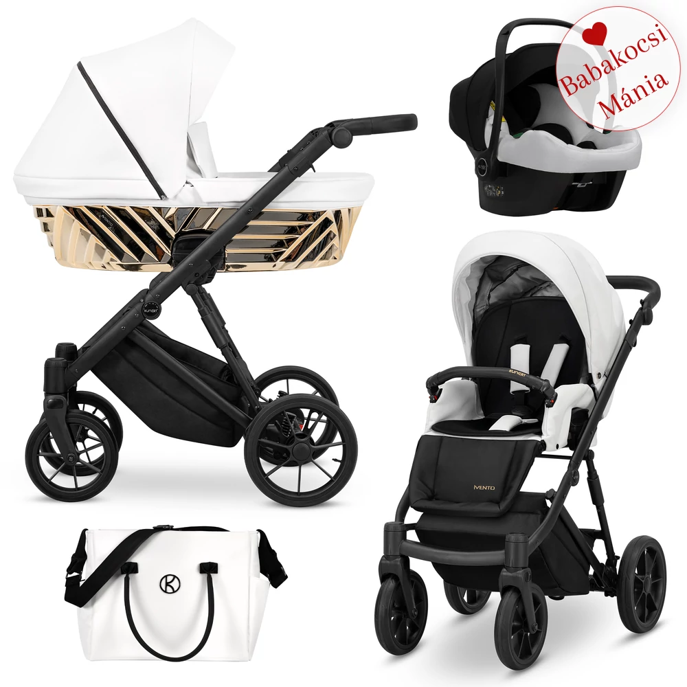 Multifunkciós babakocsi - Kunert Ivento GLAM 3in1 - 16 White Pearl 