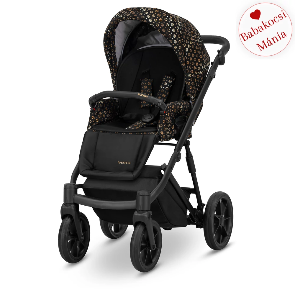 Babakocsi - Kunert Ivento GLAM 3in1 - 19 Black Style - textil