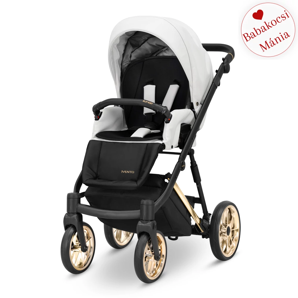 Babakocsi - Kunert Ivento PREMIUM GLAM 2in1 - 16 White Pearl - eco bőr