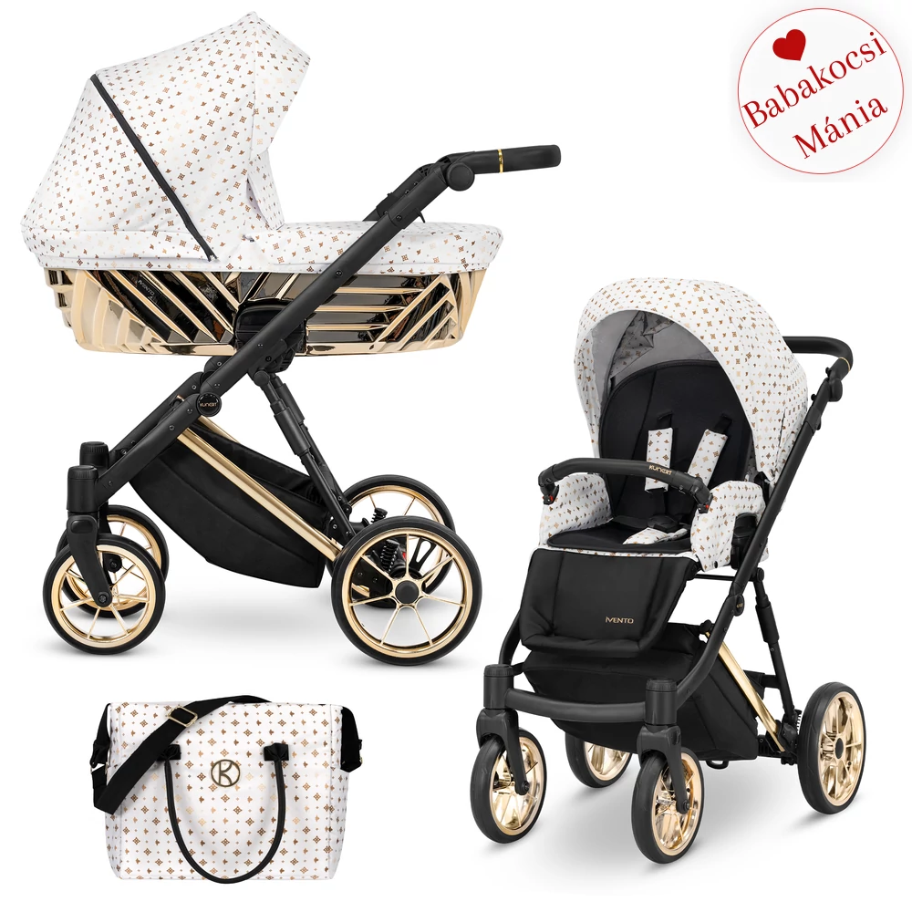 Kunert Ivento PREMIUM GLAM többfunkciós alumínium vázas babakocsi: White Style