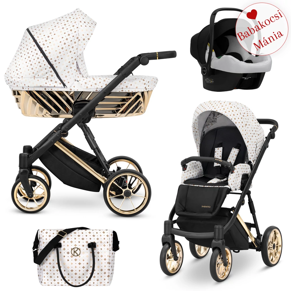 Multifunkciós babakocsi - Kunert Ivento PREMIUM GLAM 3in1 - 18 White Style 