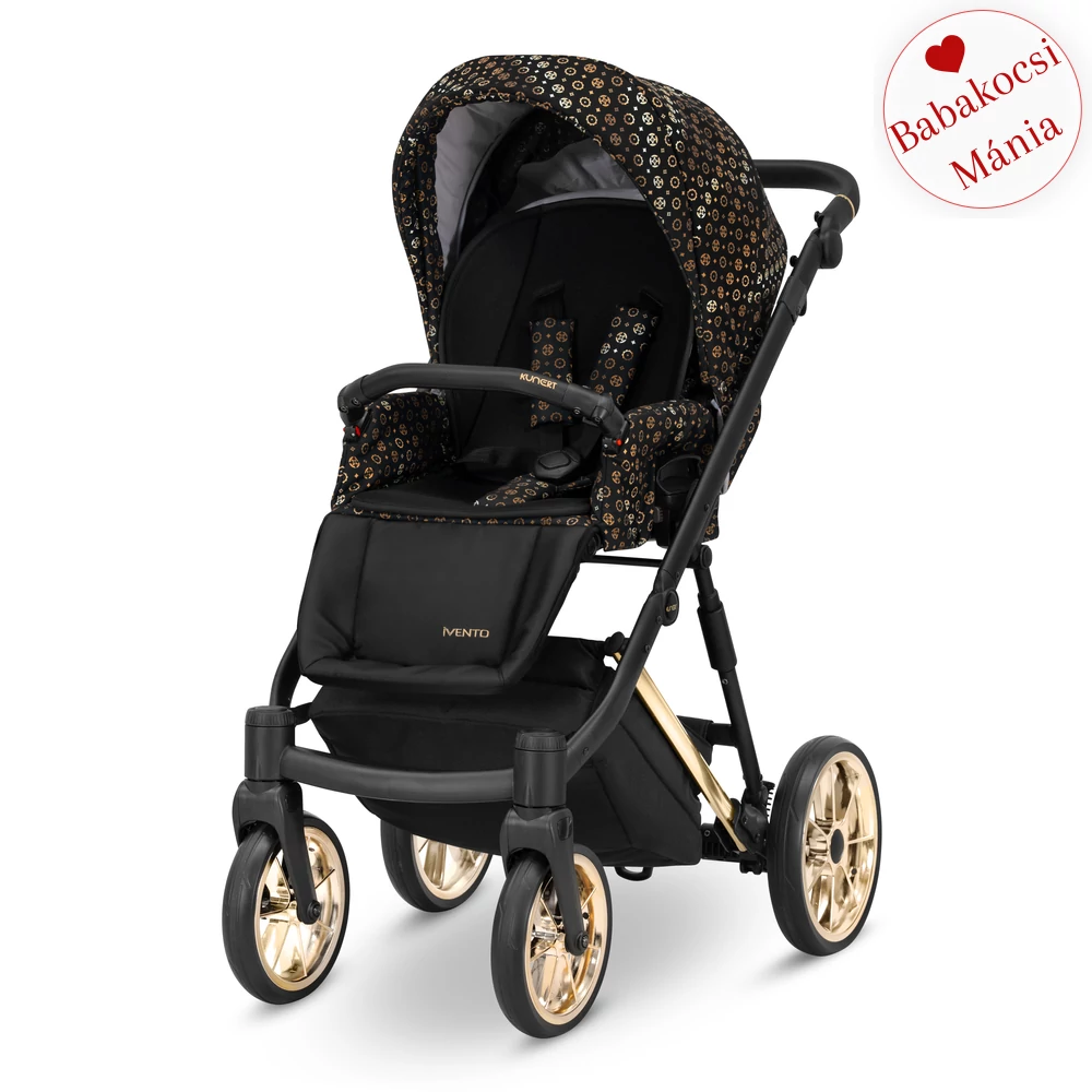 Babakocsi - Kunert Ivento PREMIUM GLAM 3in1 - 19 Black Style - textil