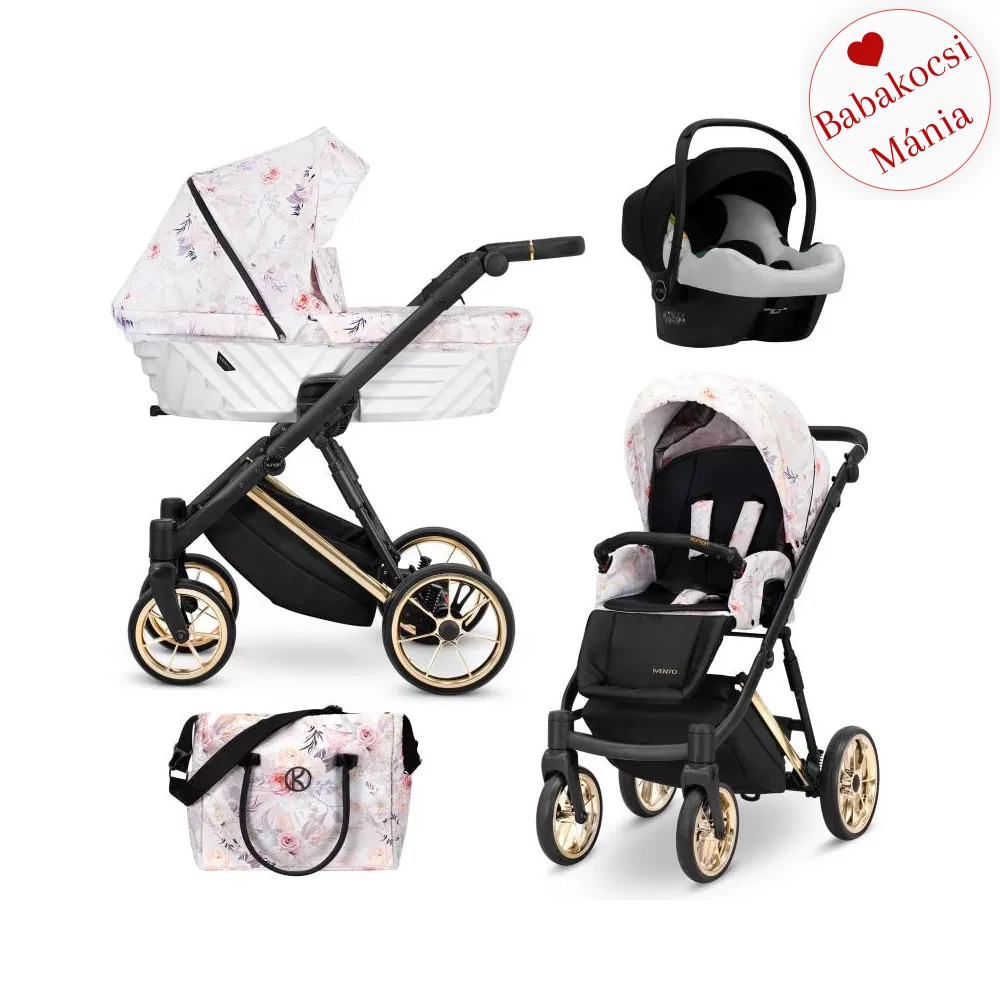 Multifunkciós babakocsi - Kunert Ivento PREMIUM 3in1 - 04 Delicate Flowers -