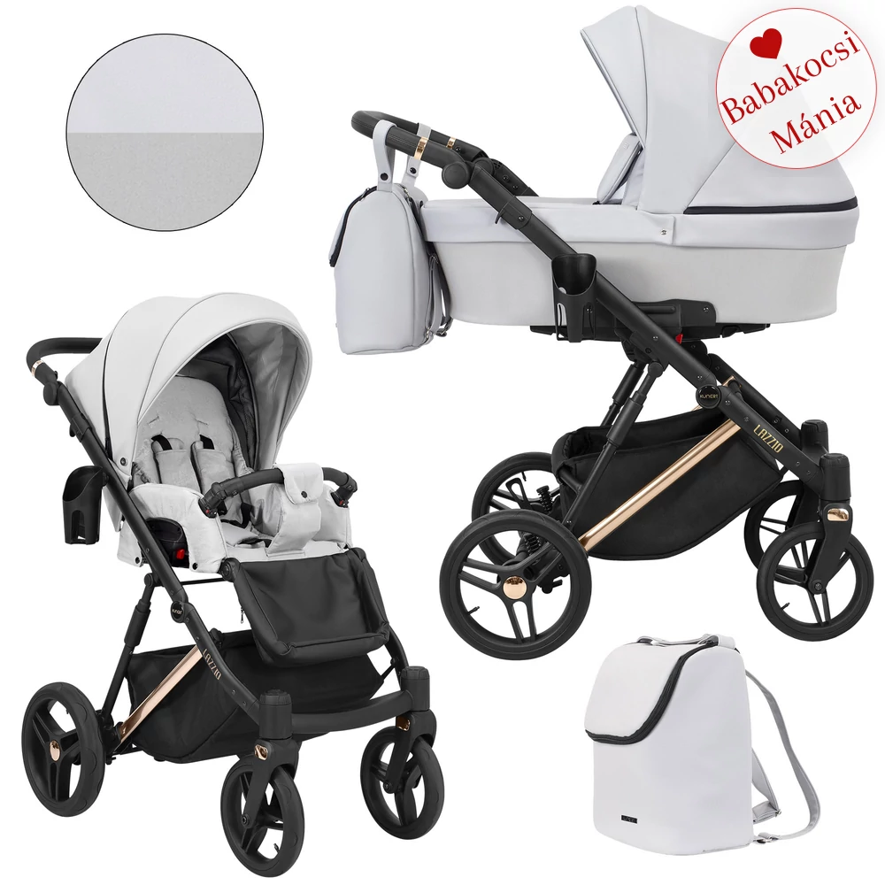 Többfunkciós babakocsi Kunert Lazzio Premium 2in1 - 09 szürke eco-bőr