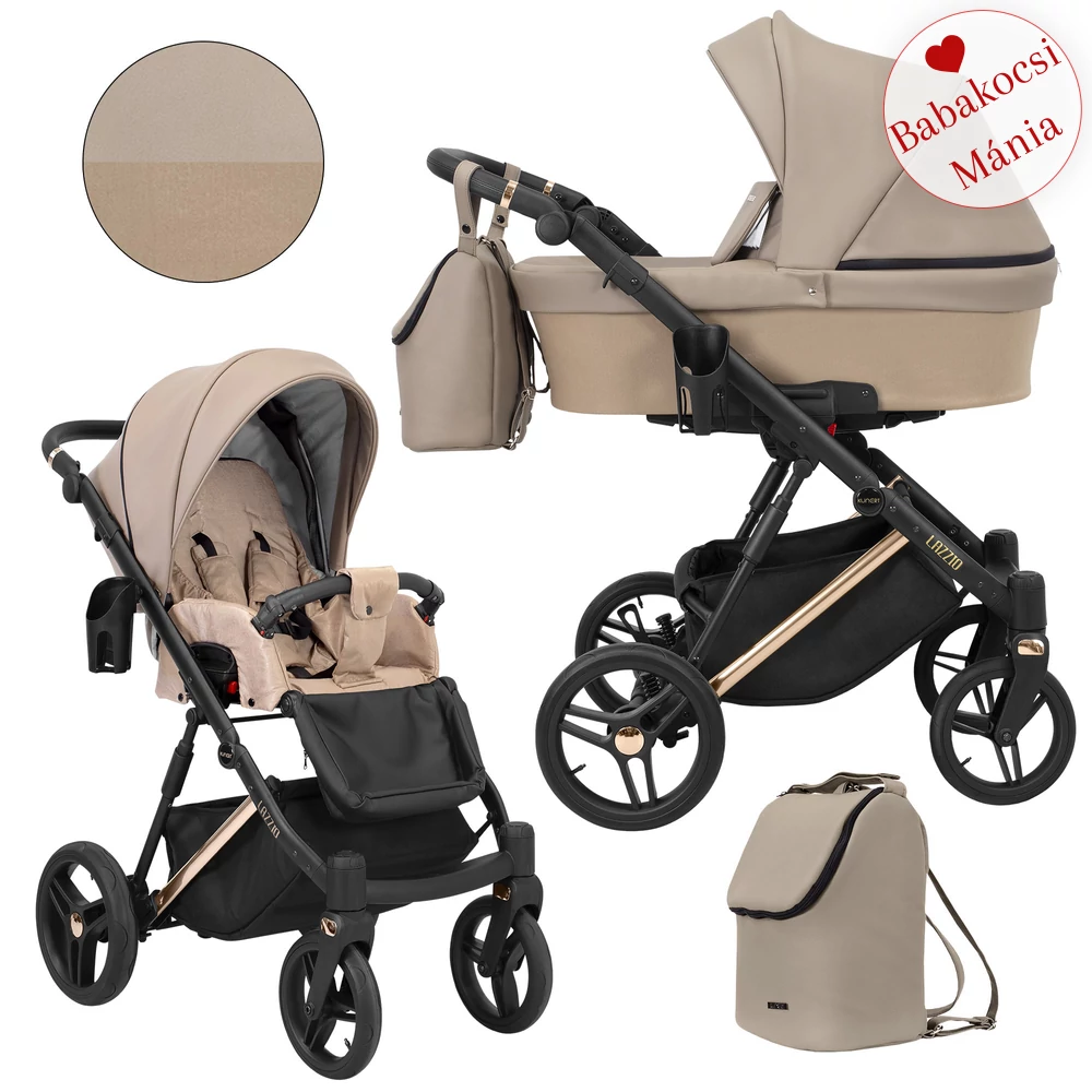 Többfunkciós babakocsi Kunert Lazzio Premium 2in1 - 12 bézs eco-bőr